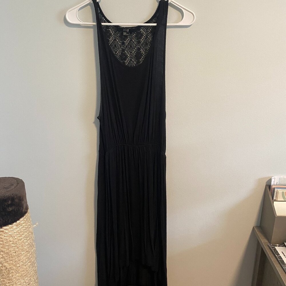 Forever 21 Black High Low Lace Back Dress